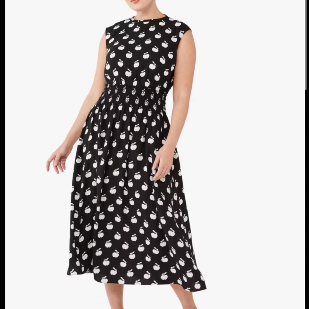 Kate Spade Black and White A-Line Midi Dress